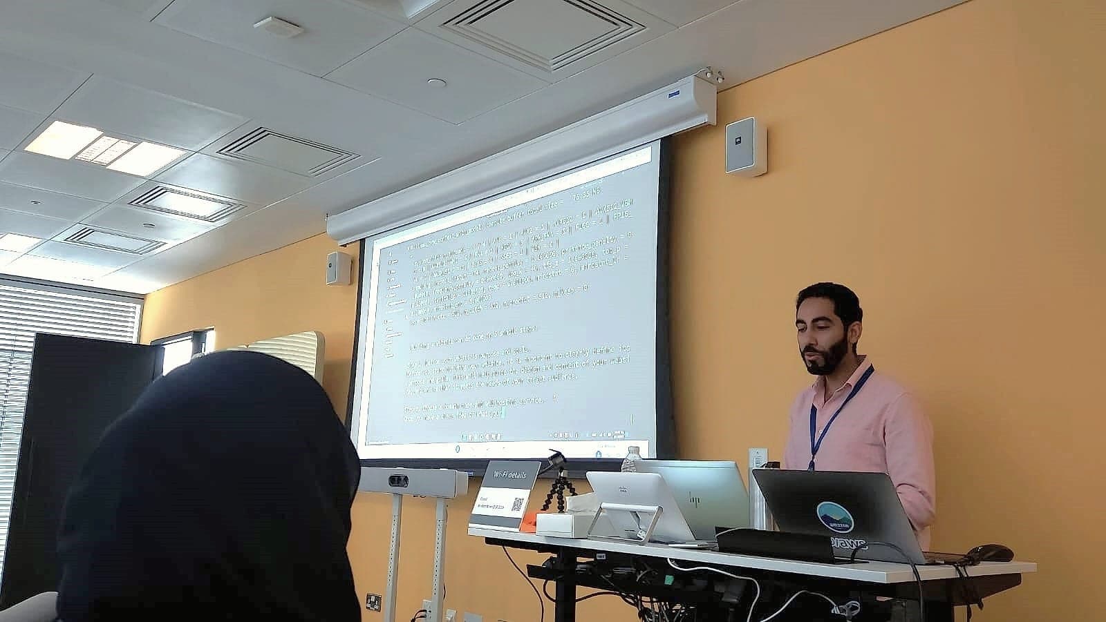 Ameen Altajer speaking at AWS Tech Day 2023