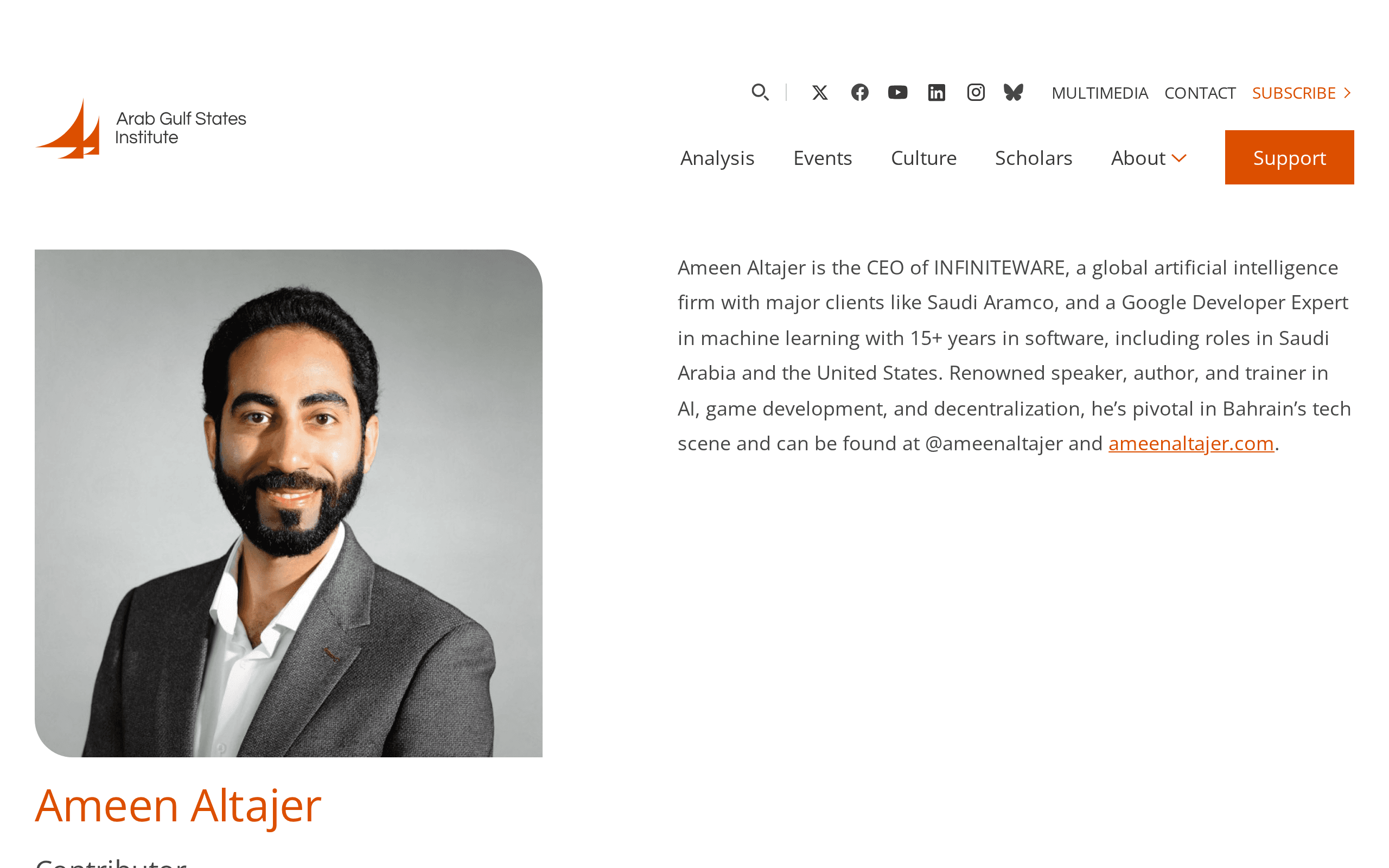 Arab Gulf States Institute in Washington: Named associate